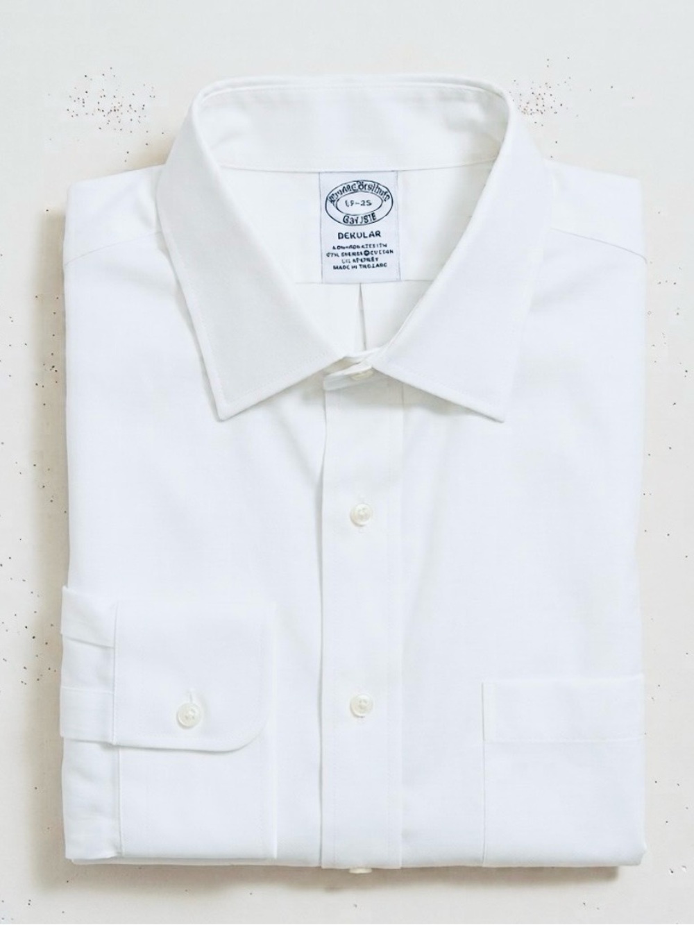 Brooks Brothers 17-35 Regular Fit Non-Iron Stretch Supima Cotton White Shirt XL